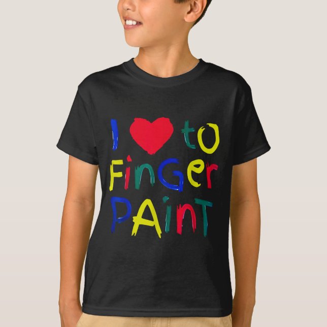 I Heart Love To Finger Paint I'm Paint Cute Couple T Shirt (Framsida)
