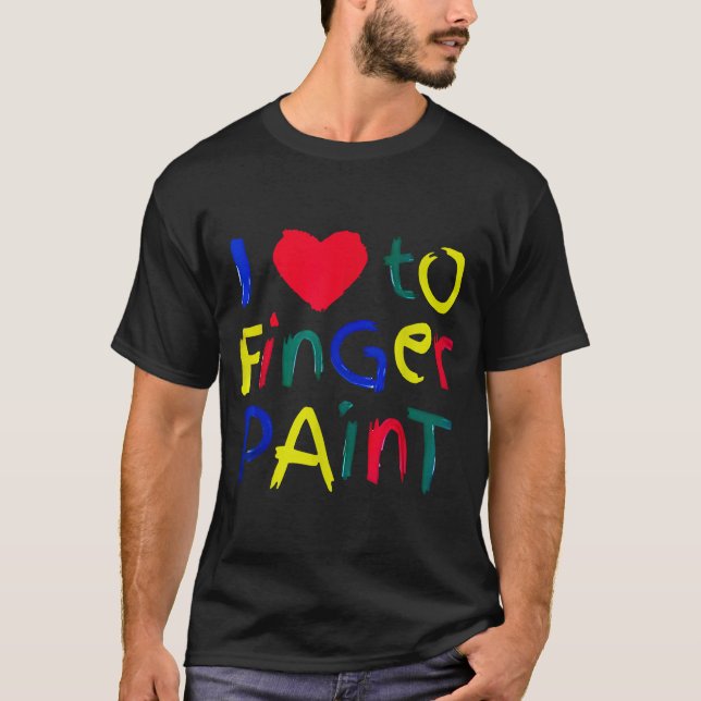 I Heart Love To Finger Paint I'm Paint Cute Couple T Shirt (Framsida)