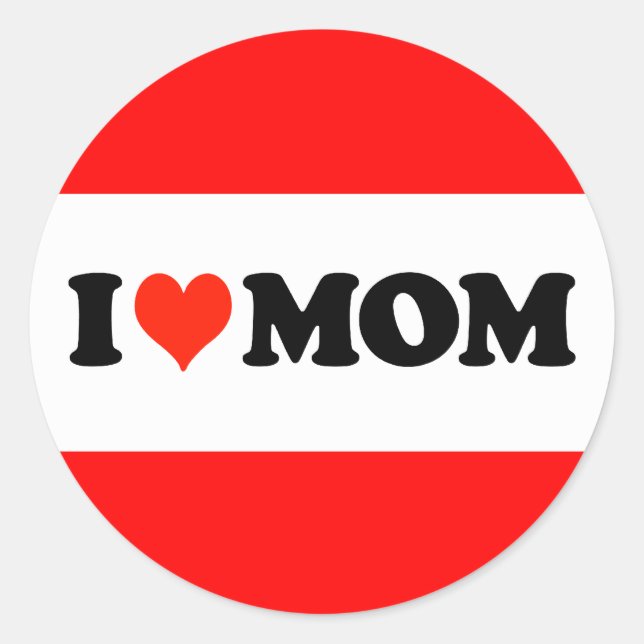 I Heart Mamma Runt Klistermärke (Framsida)