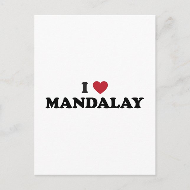 I Heart Mandalay Myanmar Vykort (Framsida)