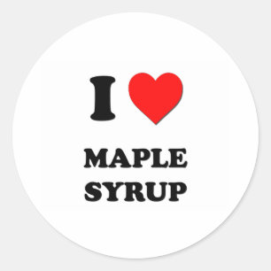 I Heart Maple Syrup Runt Klistermärke