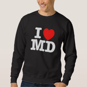 I Heart Maryland (MD) Kärlek Premium Lång Ärmad Tröja