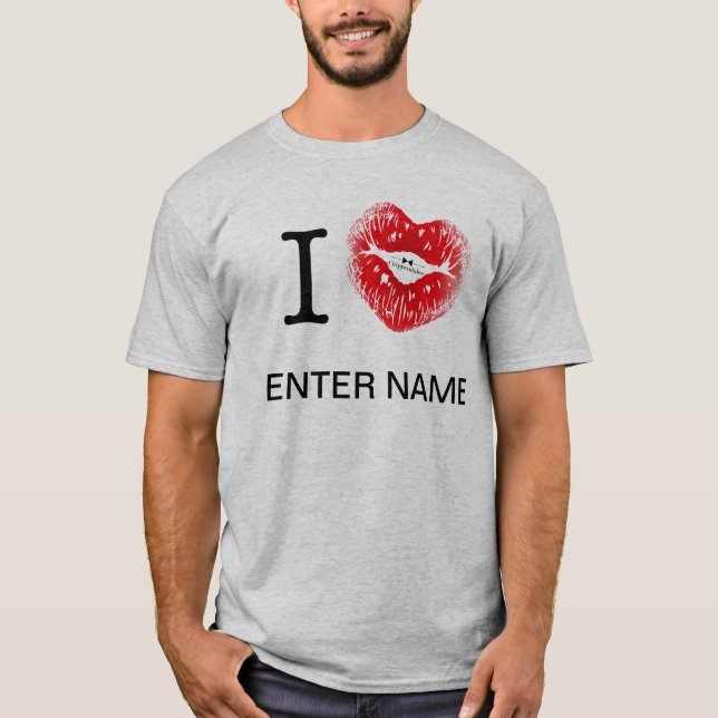 I_HEART___ (mellanläggsnamn) Tee Shirt (Framsida)