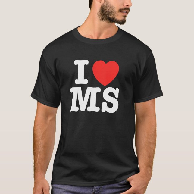 I Heart Mississippi (MS) Kärlek Pullover Hoodie T Shirt (Framsida)