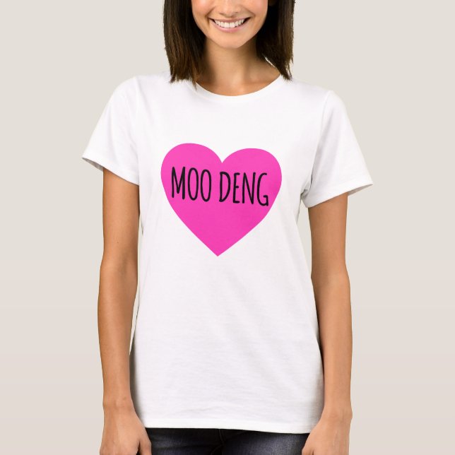 I Heart Moo Deng - Baby Hippo Moo Deng T Shirt (Framsida)