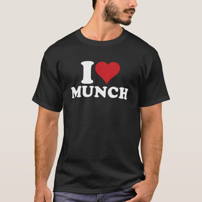 I Heart Munch I Kärlek Munch T Shirt (Framsida)