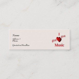 I Heart Music Affärskort Mini Visitkort