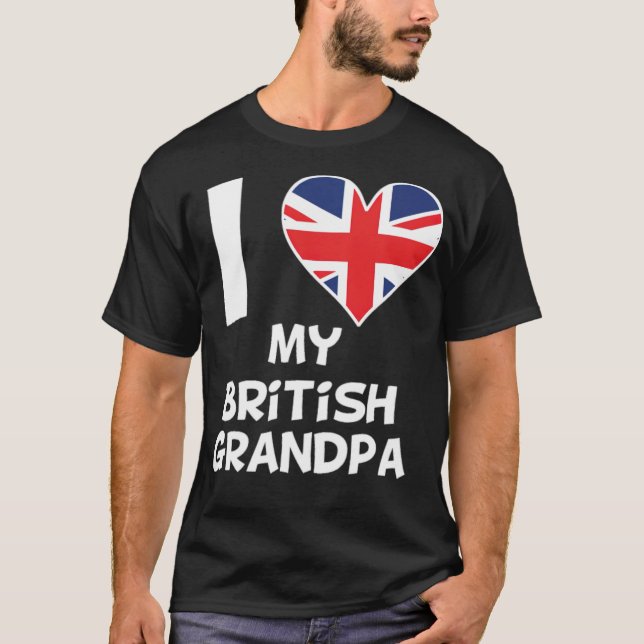 I Heart My British namastay design  T Shirt (Framsida)