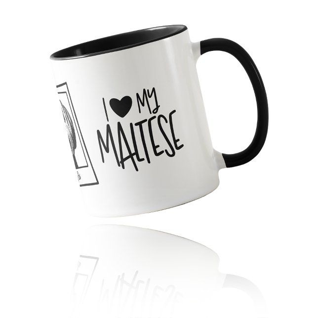 I Heart My Maltese Pop Art Custom Photo & Name Mugg (I Heart My Maltese Pop Art Custom Photo & Name Mug)