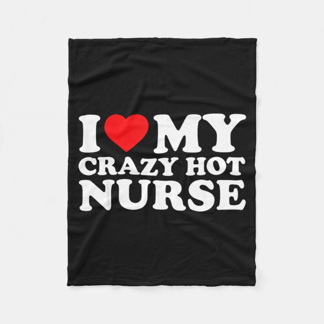 I Heart My Nurse Husband Wife Funny Matching Coupl Fleecefilt (Framsidan)