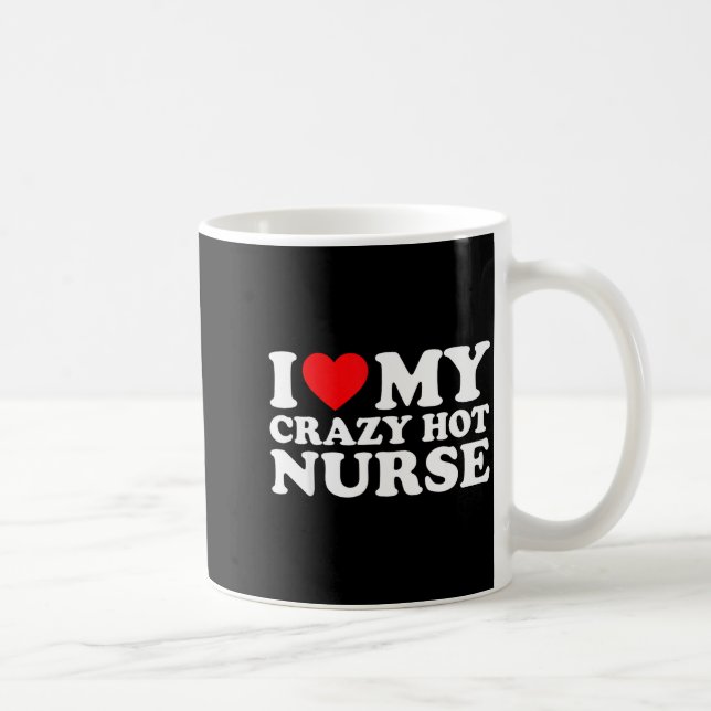 I Heart My Nurse Husband Wife Funny Matching Coupl Kaffemugg (Höger)