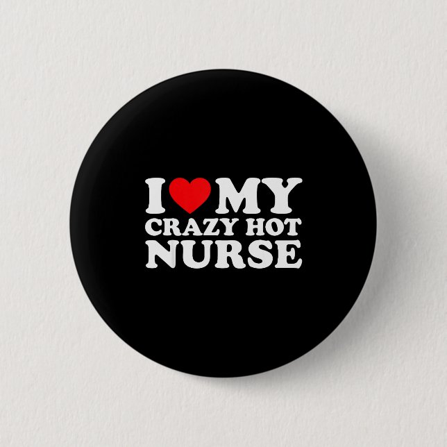 I Heart My Nurse Husband Wife Funny Matching Coupl Knapp (Framsida)