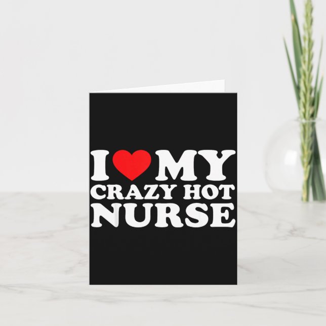 I Heart My Nurse Husband Wife Funny Matching Coupl Kort (Framsida)