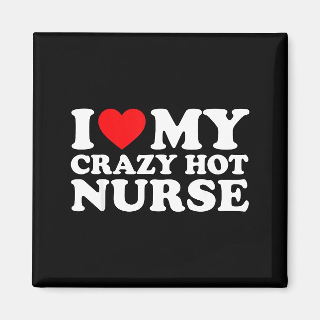 I Heart My Nurse Husband Wife Funny Matching Coupl Magnet (Framsidan)