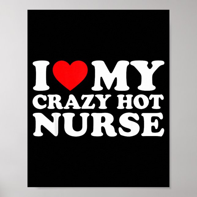I Heart My Nurse Husband Wife Funny Matching Coupl Poster (Framsidan)