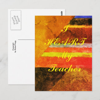 "I Heart My Teacher" uppskattningskort Vykort