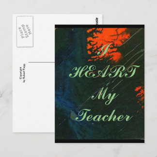 "I Heart My Teacher" uppskattningskort Vykort