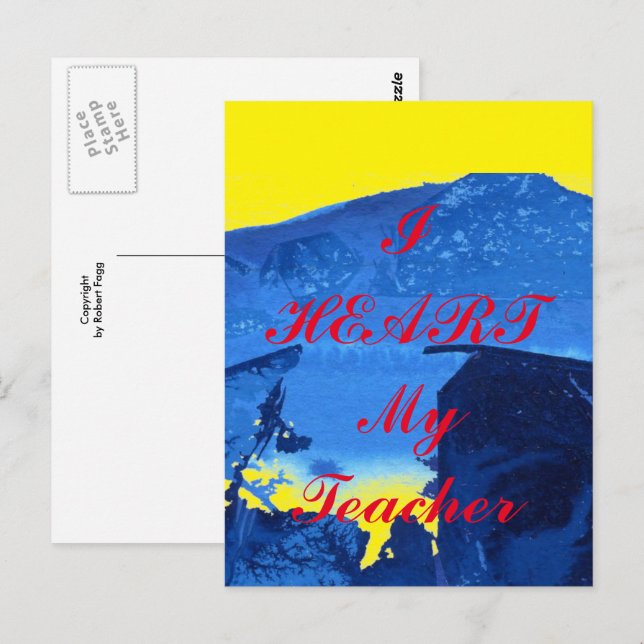 "I Heart My Teacher" uppskattningskort Vykort (Fram/baksida)