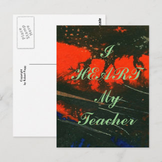 "I Heart My Teacher" uppskattningskort Vykort