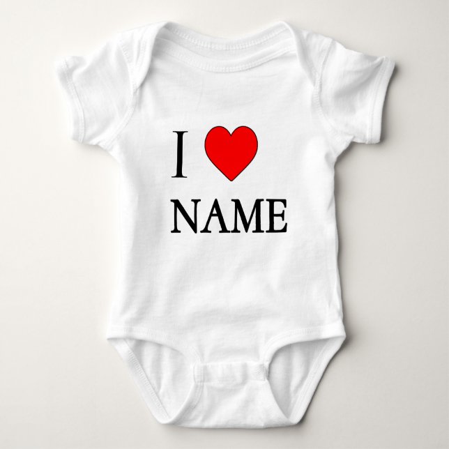 I heart name (customisable) t shirt (Framsida)
