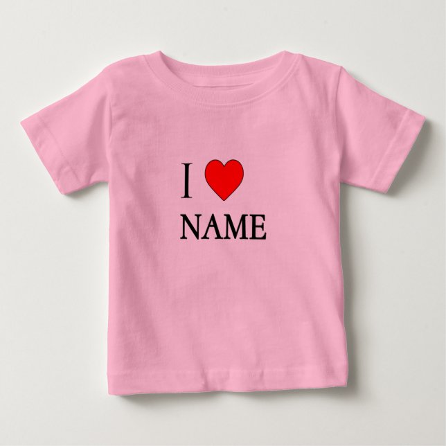 I heart name (customisable) t shirt (Framsida)