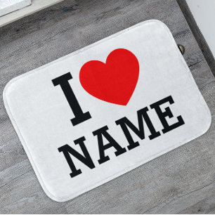 I Heart Namn Bath Mat Badrumsmatta