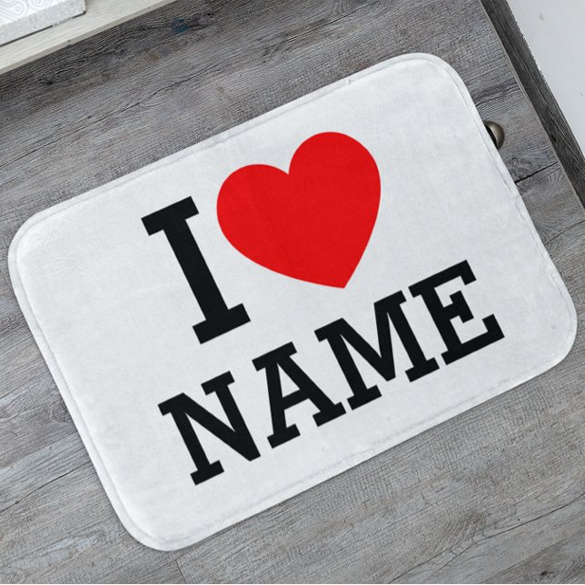 I Heart Namn Bath Mat Badrumsmatta (Skapare uppladdad)