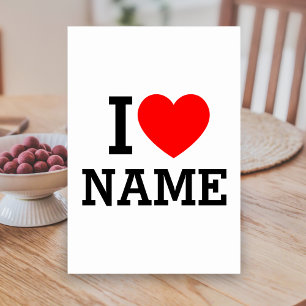 I Heart Namn Bordsnummer