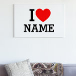 I Heart Namn Canvastryck<br><div class="desc">Skriva önskad Namn eller text i avsnittet namn.</div>