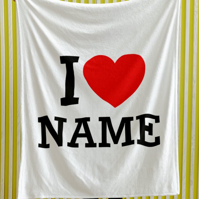 I Heart Namn Fleecefilt (Skapare uppladdad)