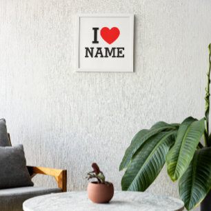 I Heart Namn Fototryck