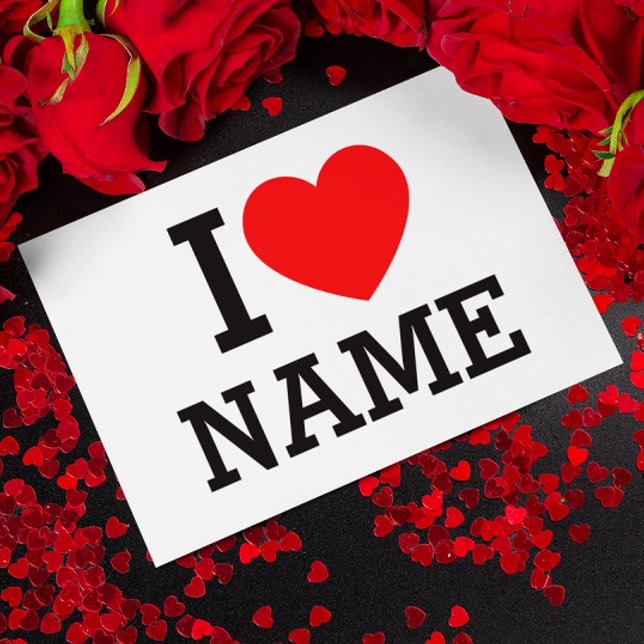 I Heart Namn Helg Vykort (Skapare uppladdad)