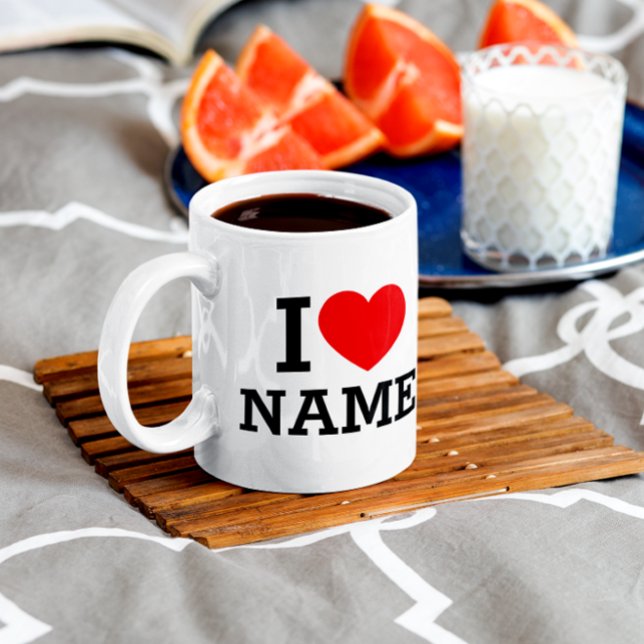 I Heart Namn Kaffemugg (Skapare uppladdad)