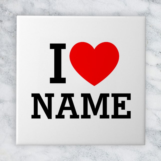 I Heart Namn Kakelplatta (Skapare uppladdad)