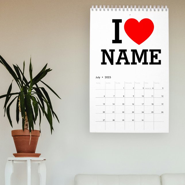 I Heart Namn Kalender (Skapare uppladdad)