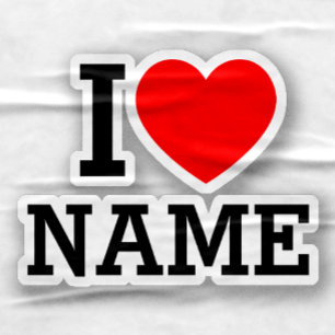 I Heart Namn Klistermärken