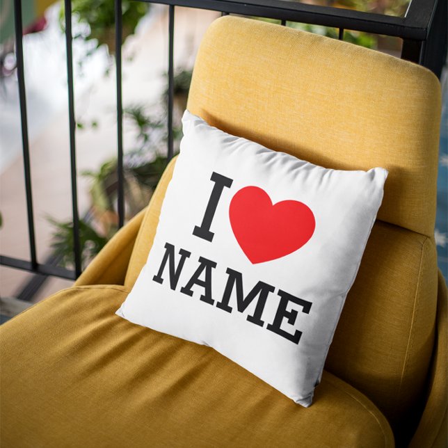 I Heart Namn Kudde (Skapare uppladdad)