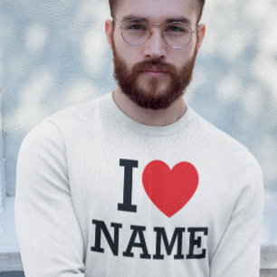 I Heart Namn Lång Ärmad Tröja