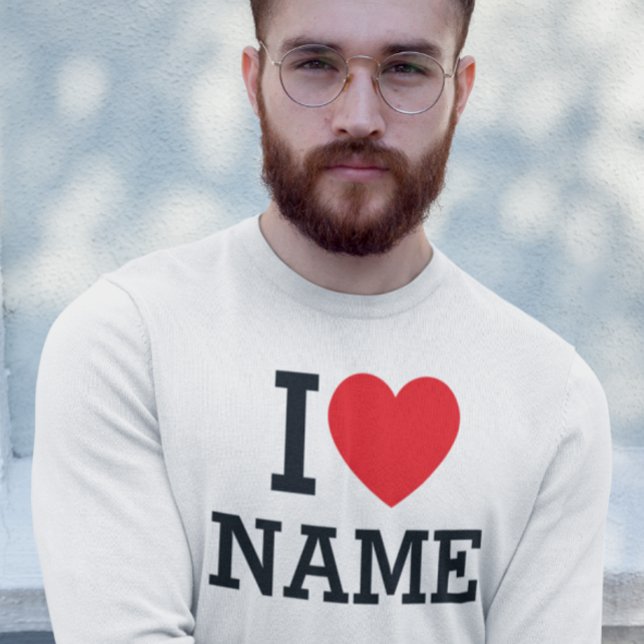 I Heart Namn Lång Ärmad Tröja (Skapare uppladdad)