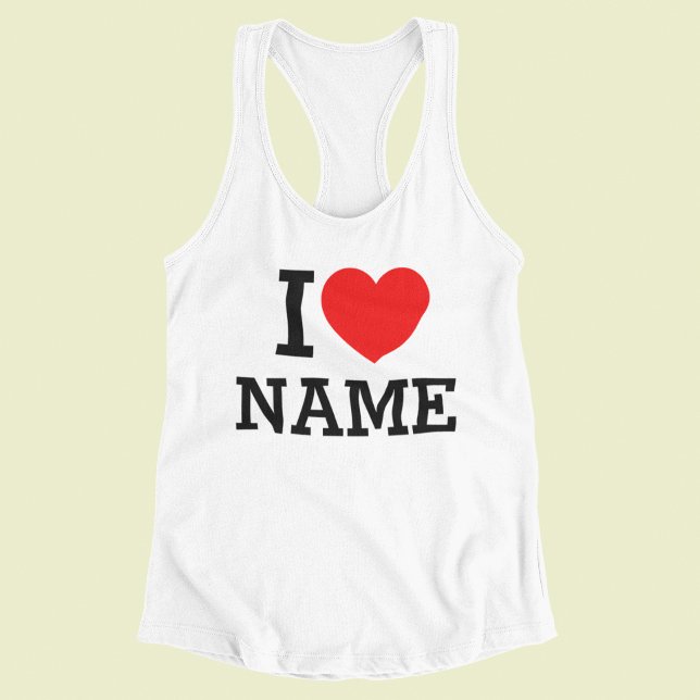 I Heart Namn Linne Med Racerback (Skapare uppladdad)