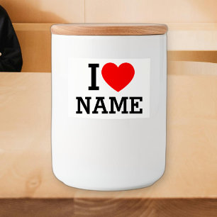 I Heart Namn Mat Etiketter