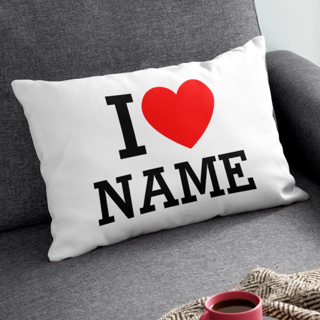 I Heart Namn Prydnadskudde (Skapare uppladdad)