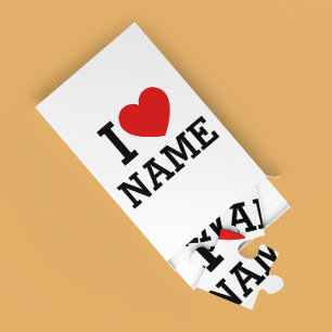 I Heart Namn Pussel