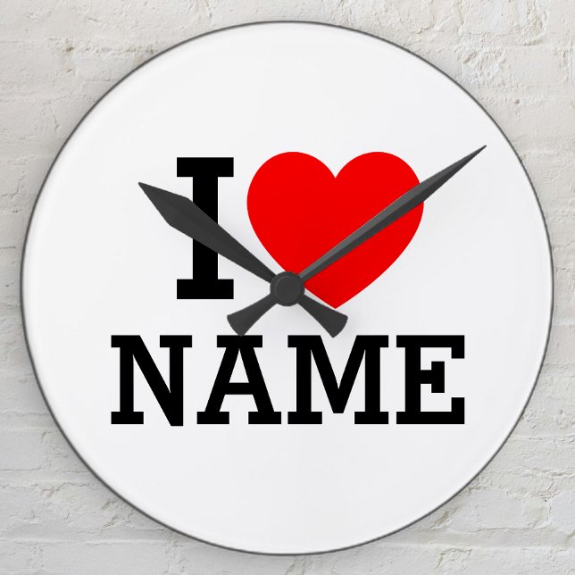 I Heart Namn Rund Klocka (Skapare uppladdad)