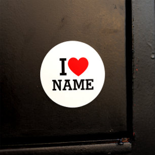I Heart Namn Runt Klistermärke