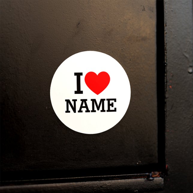 I Heart Namn Runt Klistermärke (Skapare uppladdad)