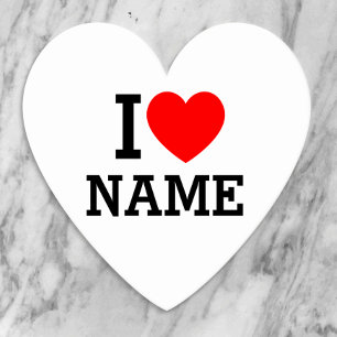 I Heart Namn Underlägg Papper