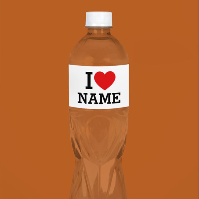 I Heart Namn Vattenflaskor Etikett (Skapare uppladdad)