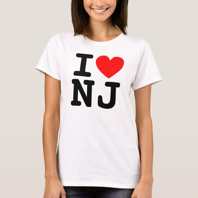I Heart NJ Shirt Tee Shirt (Framsida)