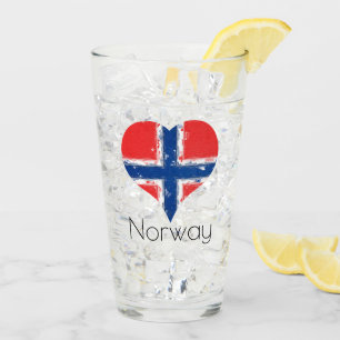 I Heart Norge Grunge Norway Flagga Glaskopp